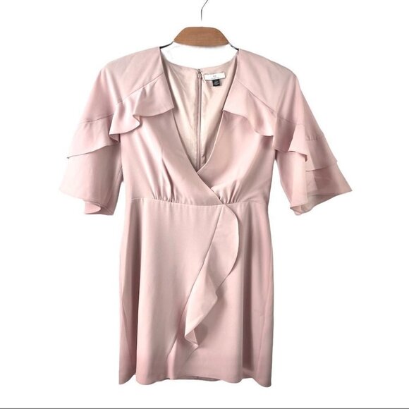 ** H Halston Primrose Light Pink Flutter Dress US 2 - Picture 5 of 10